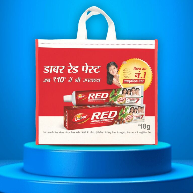 Dabur Red Laminated Canvas Promotional Bag